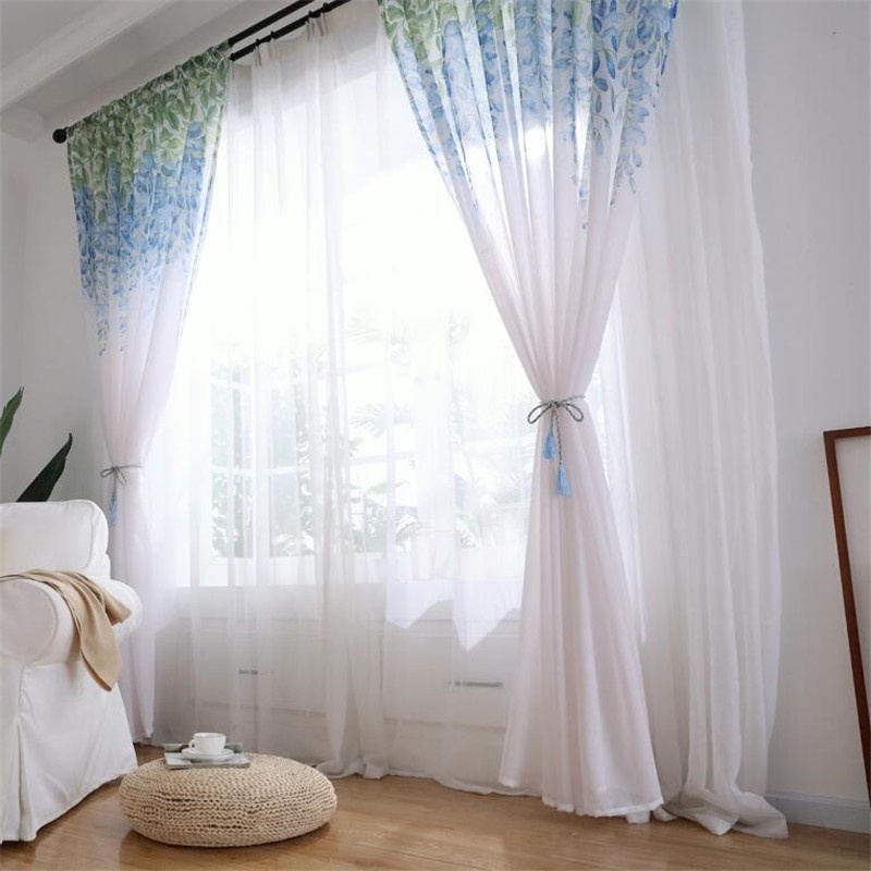 Rèm Cửa Sổ Ban Công Chống Gió Họa Tiết Hoa Wisteria