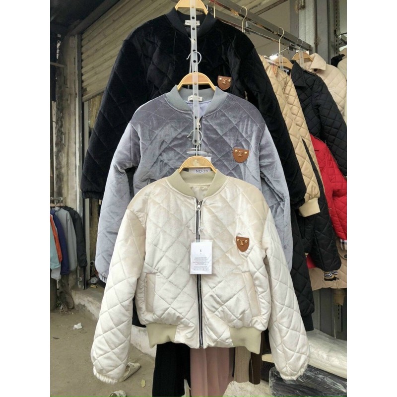 Áo khoác nhung trần trám siêu dày