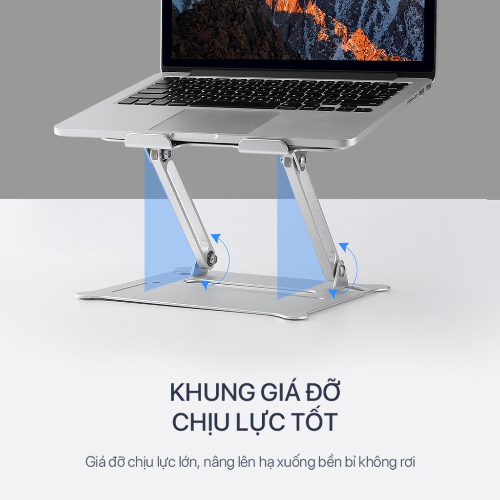 Giá Đỡ Laptop/Máy Tính Bảng VIVAN VLS01 Hợp Kim Nhôm Khe Tản Nhiệt Chỉnh Linh Hoạt