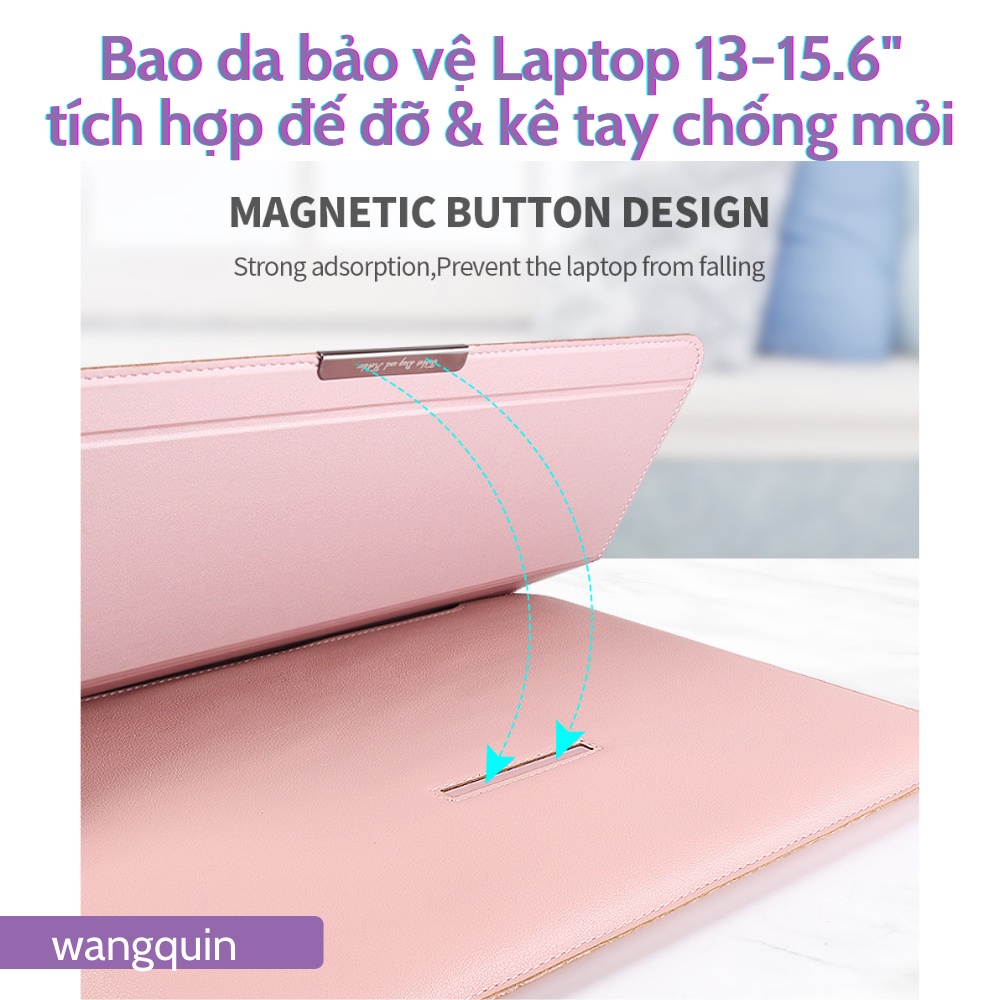 Sẵn VN - Bao Da Vỏ bảo vệ Laptop Macbook 13 13.3 15.6 inch Sang Trọng Cao Cấp Nhiều Tính Năng Tích Hợp Giá Đỡ và Kê Tay