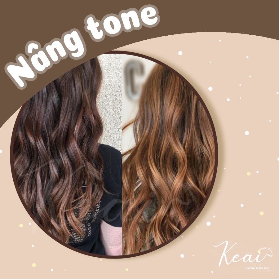 Thuốc nhuộm tóc tại nhà Nâng tone - Nâng tông  - kèm oxi - không tẩy - Keaihairdye