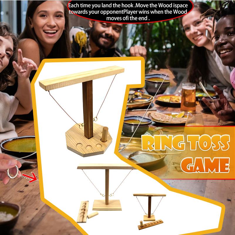 Drinking Game Toy Wooden Ring Toss Game Toss Hook Board Game