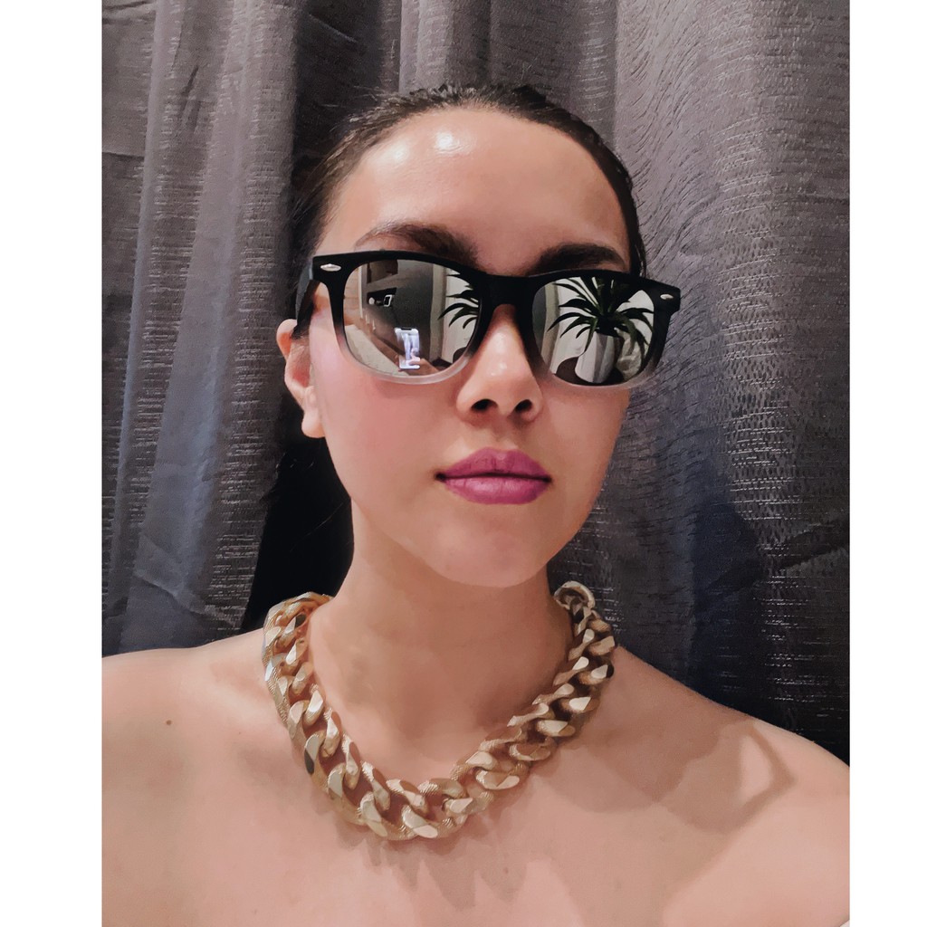 Mắt kính thời trang nam nữ cao cấp, kính mát gọng vuông tròng tráng gương chống tia UV 400 Becca & JoJo