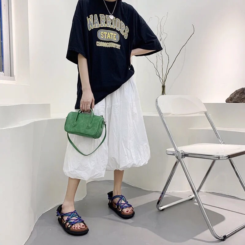 Dép Sandal Nữ Đế Dày Phối Dây Cho Nữ