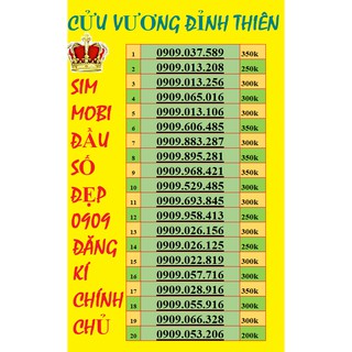 Sim Mobifone 10 số đẹp 4G đầu số 0909