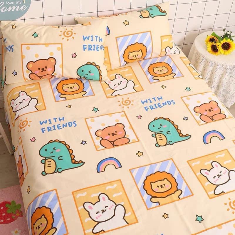 Bộ Ga Gối ❤️ ga gối cotton 100% họa tiết đáng yêu cho bé phong cách Hàn Quốc đủ size đệm nhập khẩu chính hãng