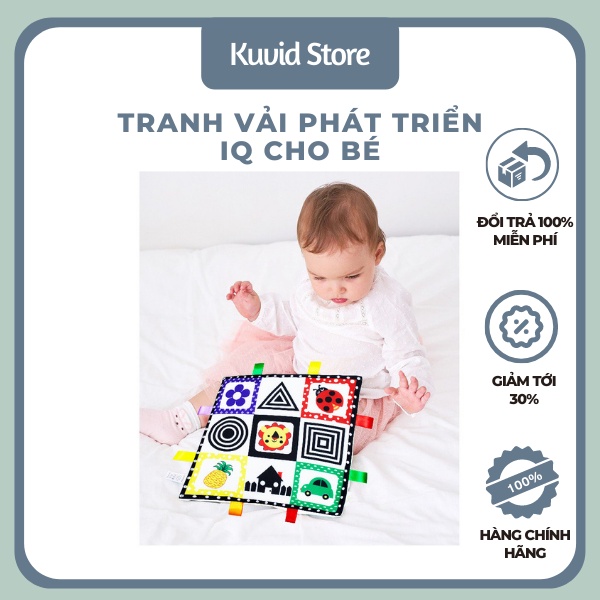 Tranh Vải Kích Thích Thị Giác Cho Trẻ Tranh Vải In Màu Tummy Time Phát Triển Trí Tuệ Cho Bé