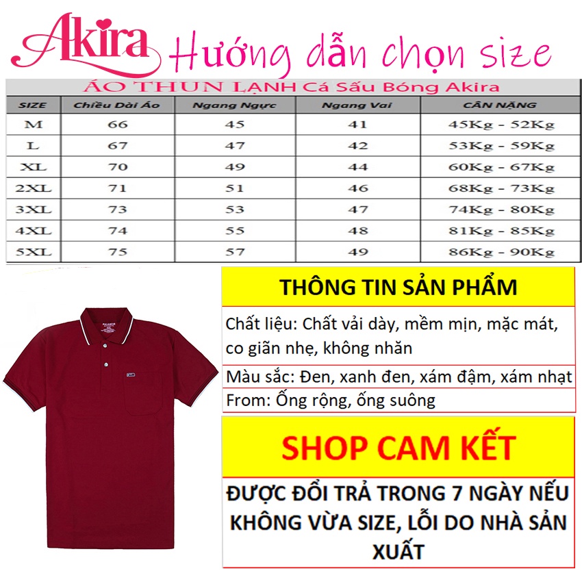Áo Thun Polo Nam Ngắn Tay Cổ Sọc Có Túi Chất Vải Mát Lạnh Co Giãn Bền Màu có size cho người 90kg Akira PL62