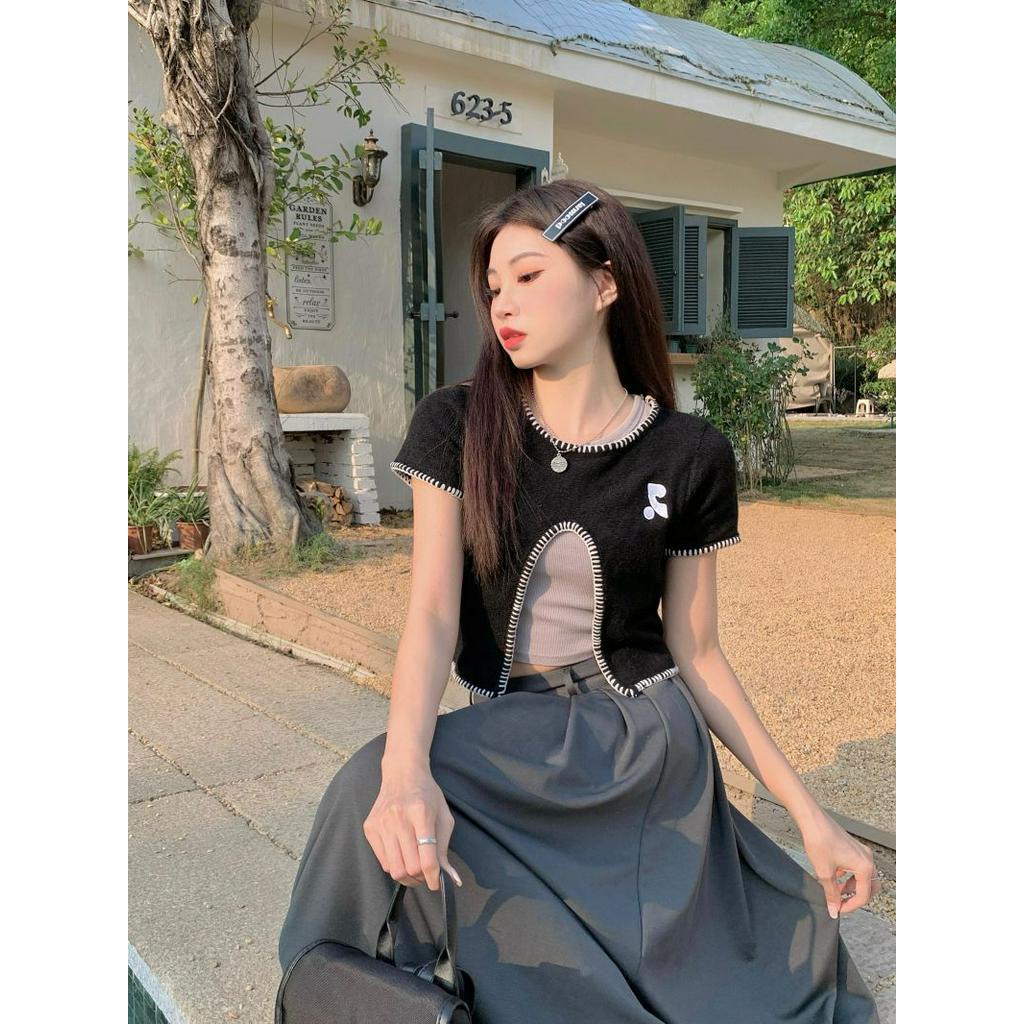 Áo Thun Dệt Kim Ngắn Tay Thời Trang Dạo Phố Cá Tính 61378