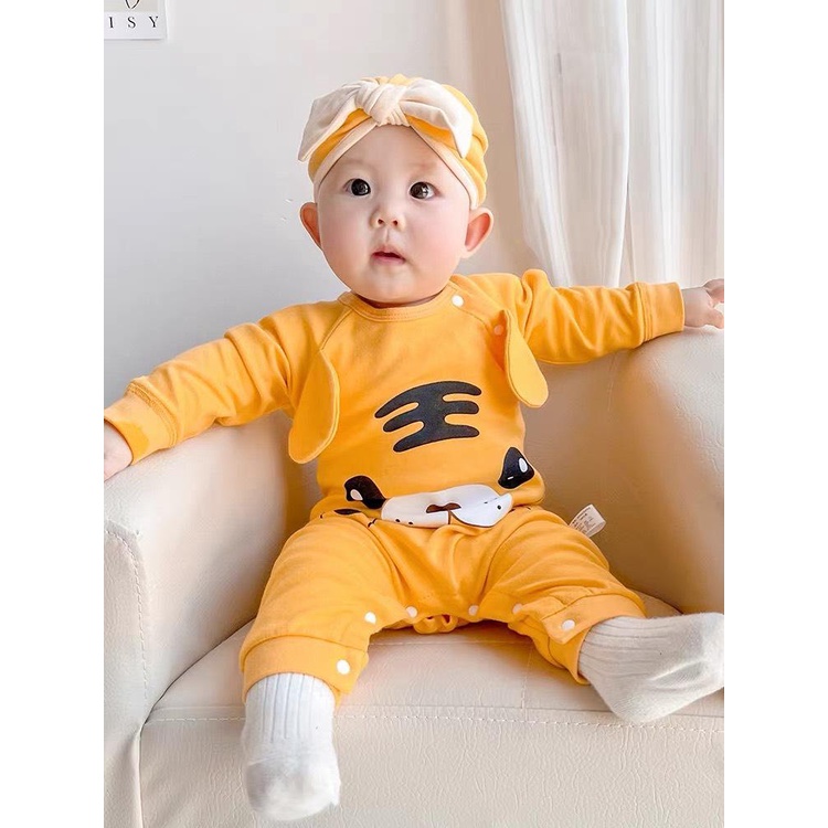 Body dài tay cho bé trai, bé gái dễ thương, bộ liền thân cho bé sơ sinh hình hổ LOTUKA size 3-12kg