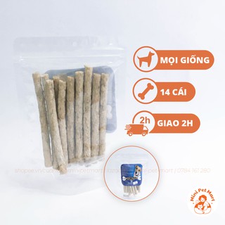 Xương gặm da bò TÀI HƯNG THỊNH 861 (14 cái) - bánh xương, snack, bánh thưởng, xương gặm cho chó