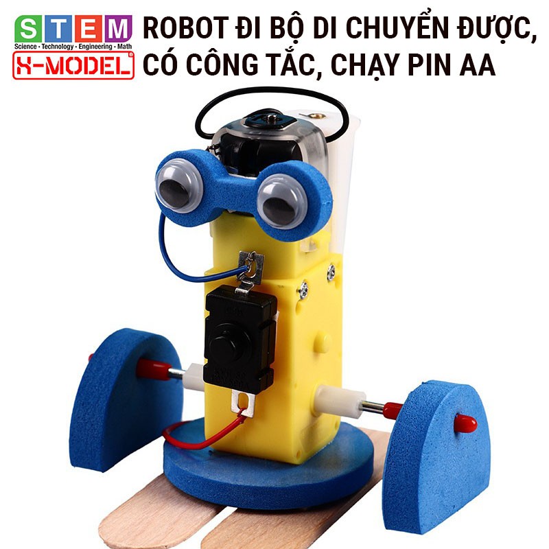 Bộ mô hình robot đi bộ điện tự chạy bằng pin ST75 cho bé lắp ráp X- MODEL, Đồ chơi tự làm DIY| Giáo dục STEM, STEAM