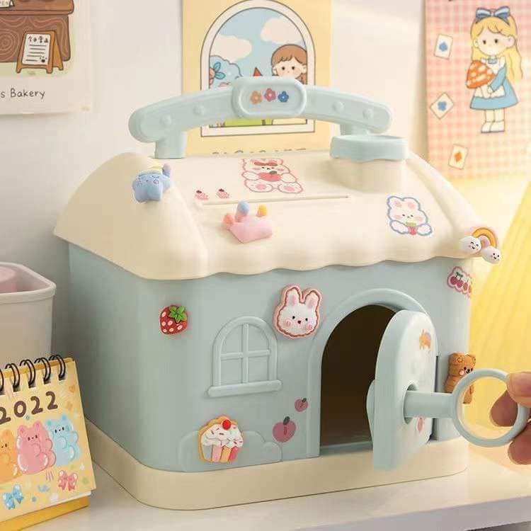 ỐNG TIẾT KIỆM TẶNG KÈM STICKER HÌNH NGÔI NHÀ PHONG CÁCH HÀN QUỐC