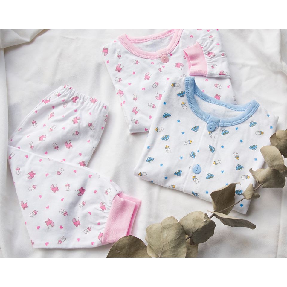 Bộ Quần Áo MioMio Dài Tay Xe Nôi Bình Sữa - Cotton Mỏng