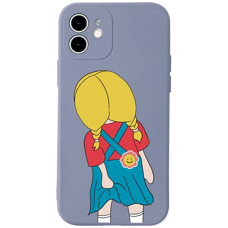 Ốp lưng JURSUE hoạt hình cặp đôi dễ thương đẹp cho iPhone 13 12 11 Pro Max SE 2020 X XR XS ip 8 7 6 6S Plus kute Y1746