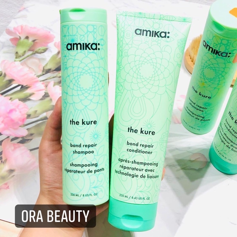 Sample gội xả phục hồi tóc hư tổn Amika The Kure Bond Repair for Damaged Hair 10ml
