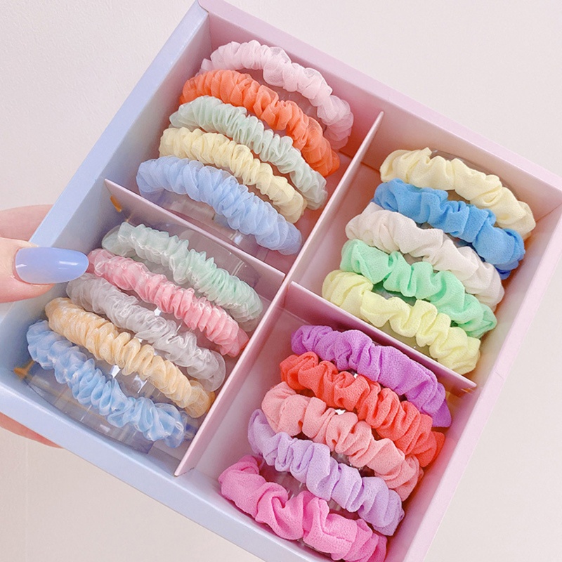 Dây Cột Tóc Chiffon Co Giãn Màu Kẹo Ngọt Thời Trang Mùa Hè Hàn Quốc Cho Nữ