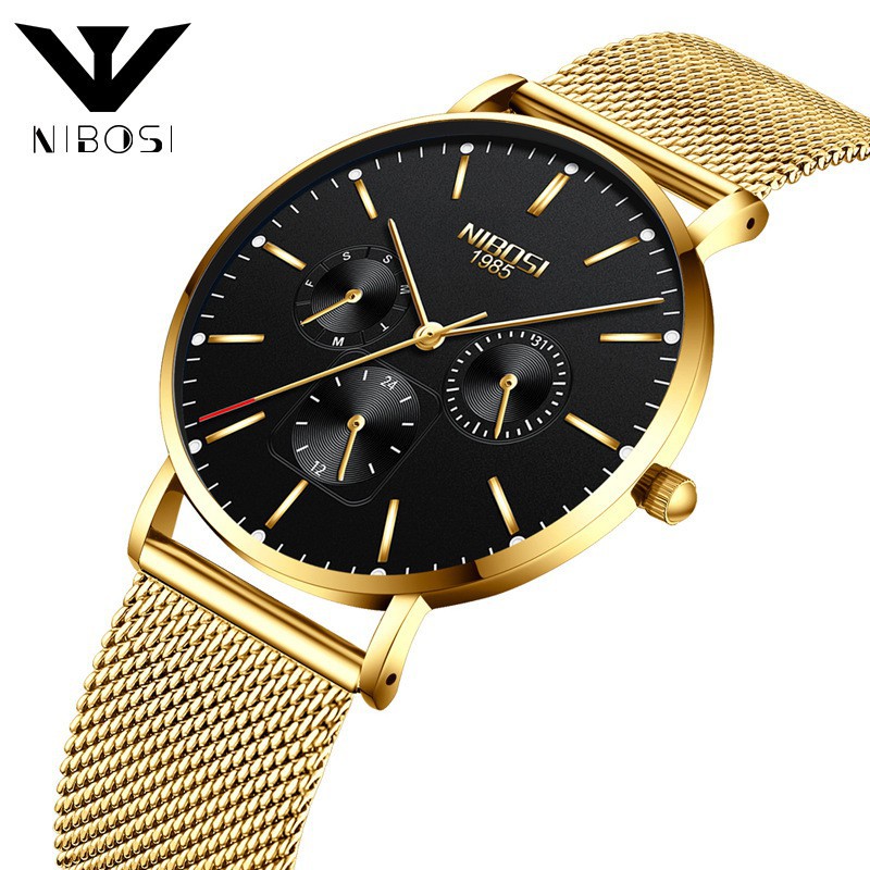 Đồng hồ nam Nibosi 2321-1 dây phép lưới mẫu mới nhất 2018 Bán lẻ giá sỉ