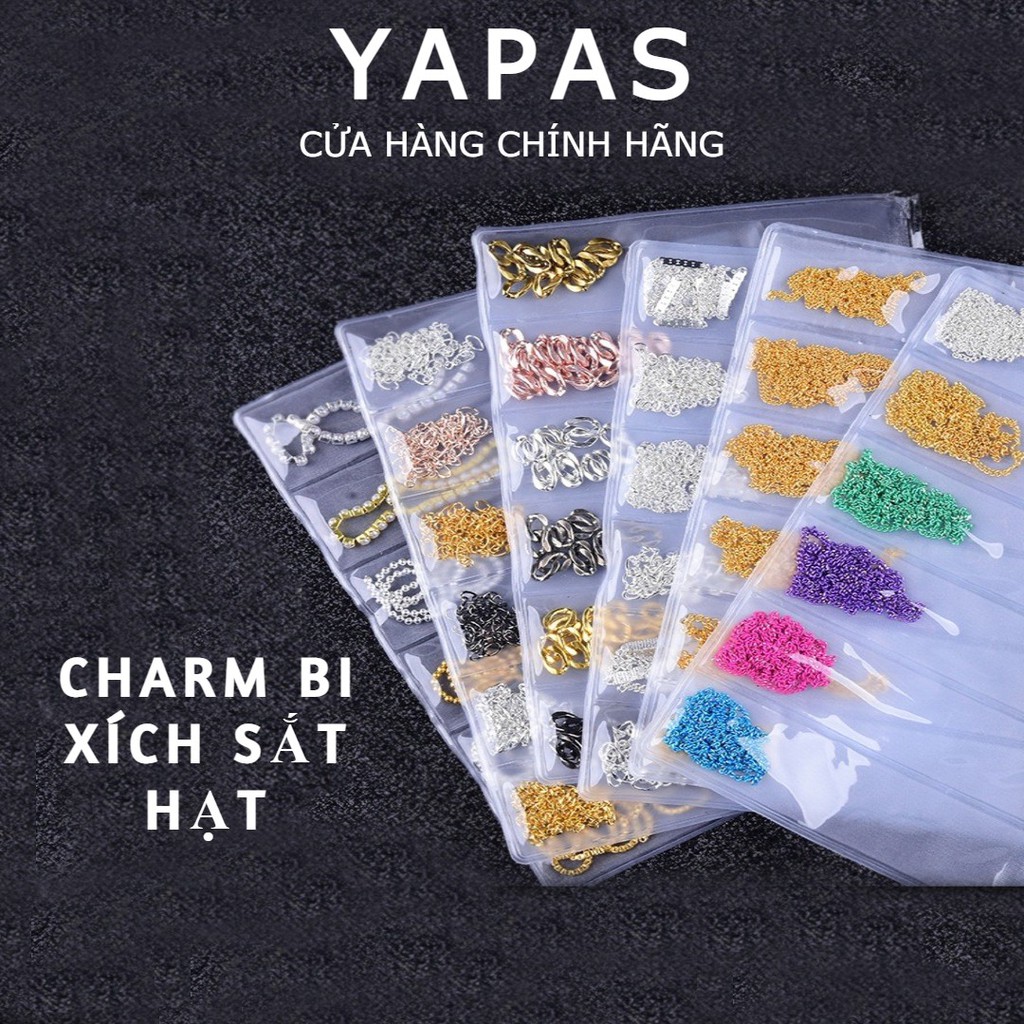Phụ kiện Charm xích nail, bi xích dây trang trí móng chuyên dụng