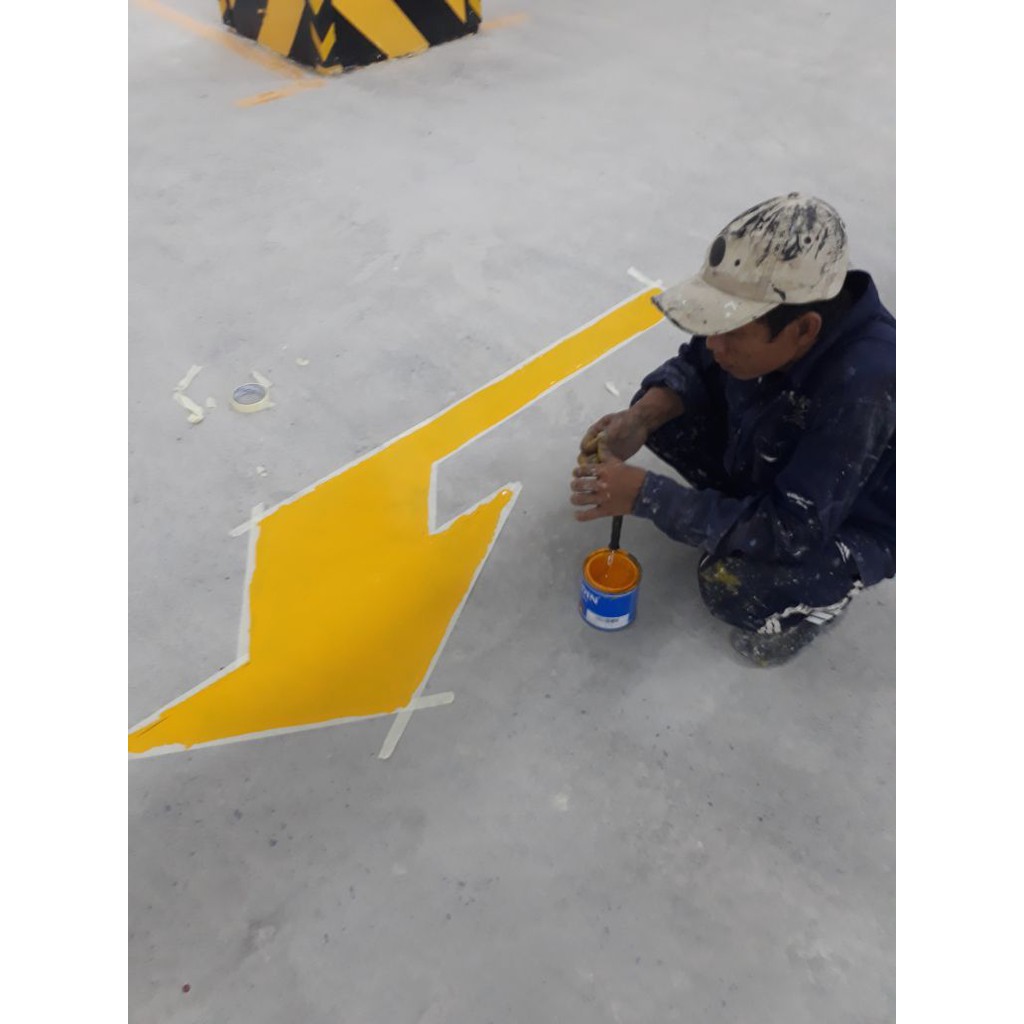 Cadin  - Sơn giao thông kẻ vạch Phản Quang - Kẻ line tầng hầm, bãi đậu xe - màu Trắng, Đỏ, Vàng, Đen