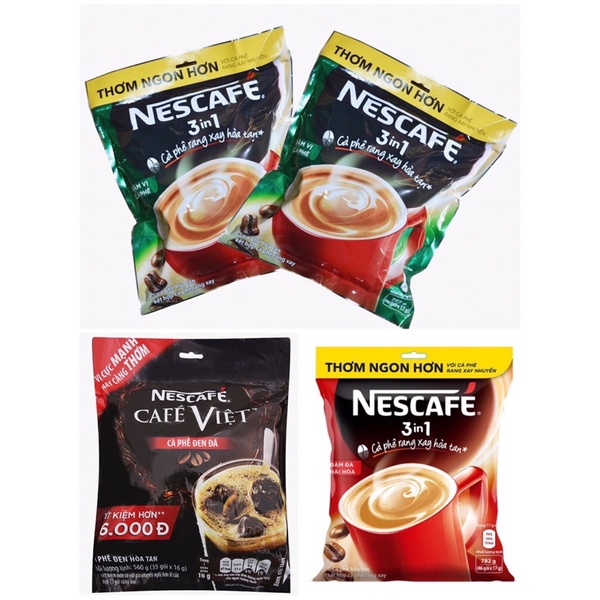 Nescafe Đen Việt & Cafe Sữa 3in1 Xanh / Đỏ (1 gói lẻ)