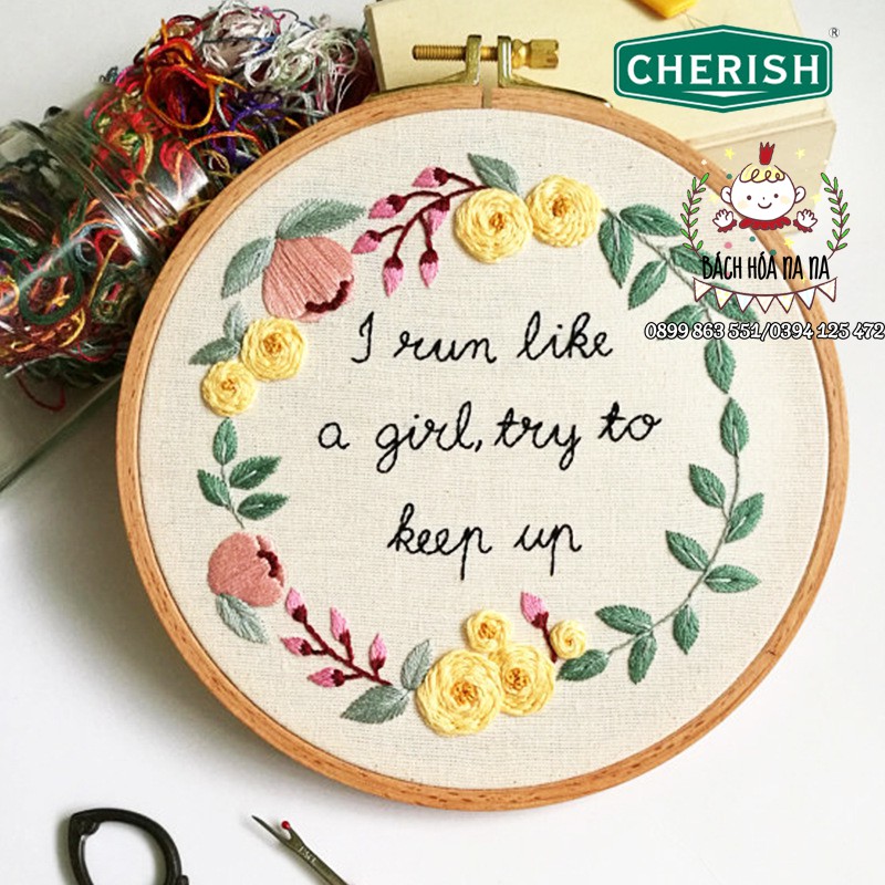 DIY Bộ kit thêu Cherish hoa cỏ kit tập thêu tranh trang trí mẫu Hoa bốn mùa - Bách hóa Na Na Handmade