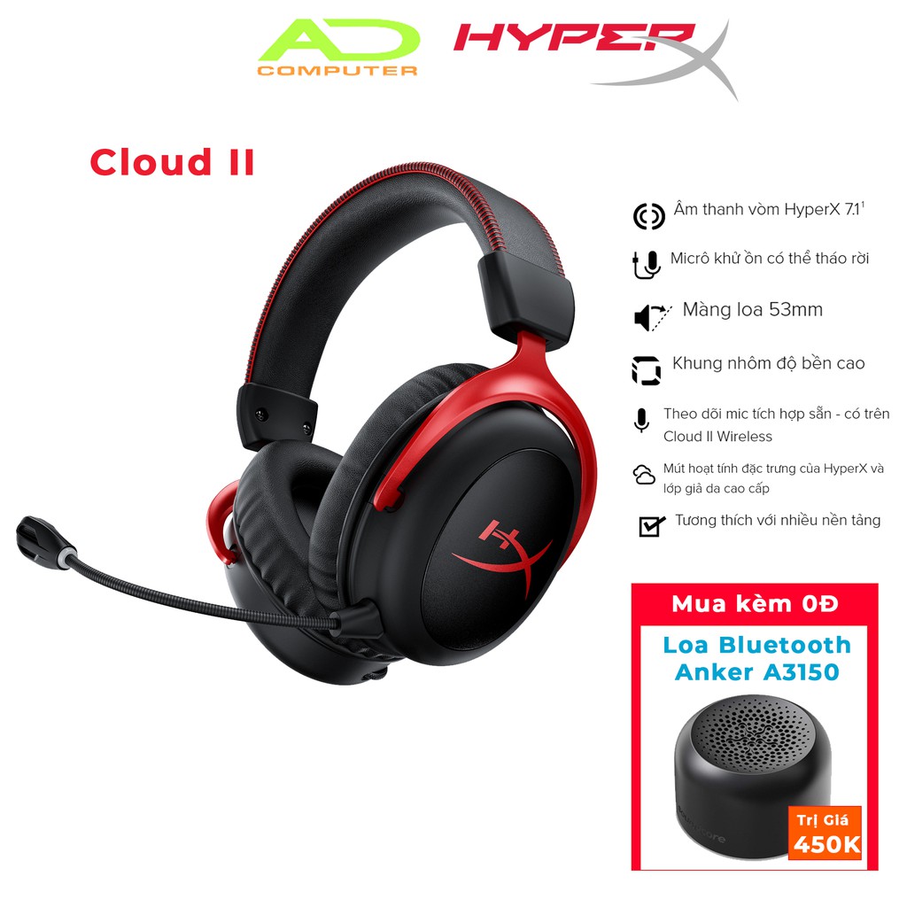 Tai Nghe Gaming Kingston HyperX Cloud 2 II 7.1 Surround