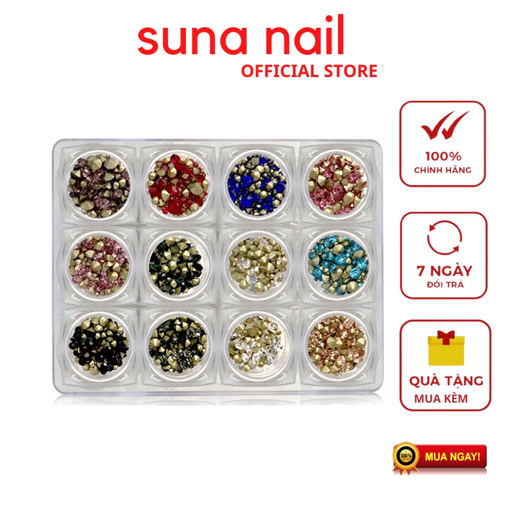 Đá chân nhọn gắn móng trang trí móng sét 12 màu