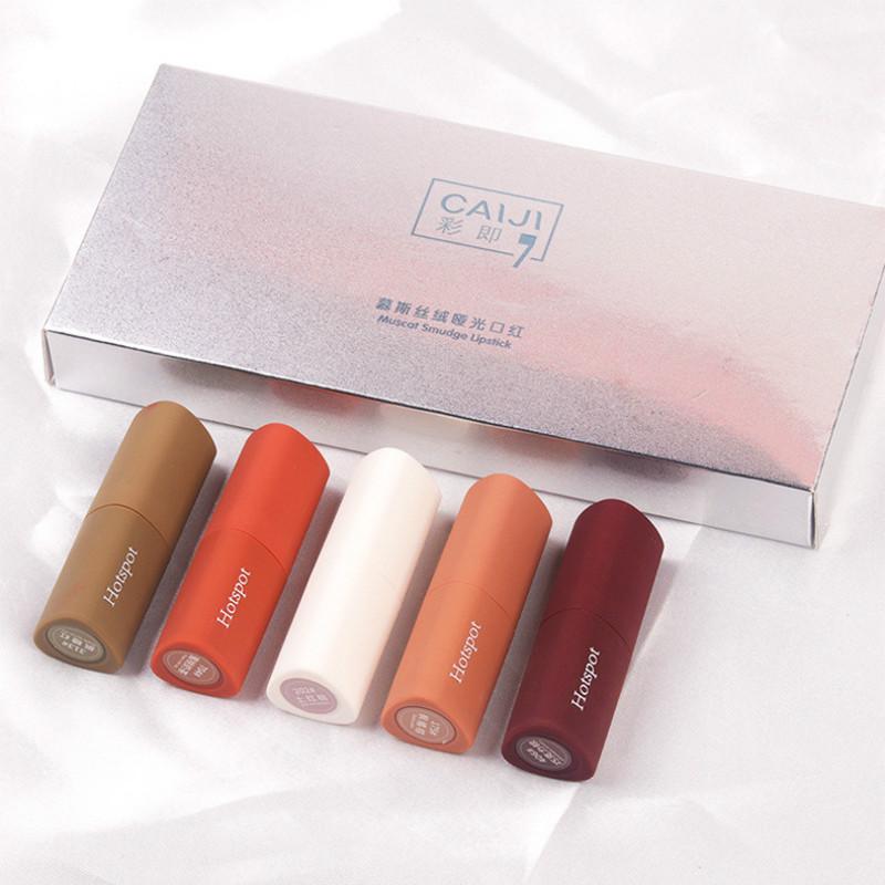 [Hàng mới về] Bộ 5 Son Môi Mini Dưỡng Ẩm Không Dính Cốc Màu Macaron | BigBuy360 - bigbuy360.vn