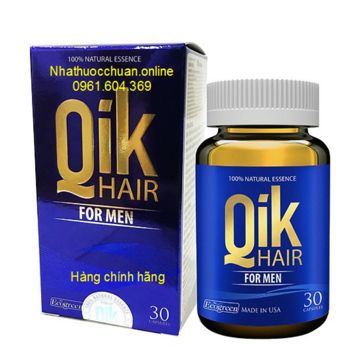 QIK HAIR FOR MEN Cải thiện tình trạng rụng tóc, kích thích mọc tóc cho nam ( Hàng chính hãng có tem chống hàng giả)