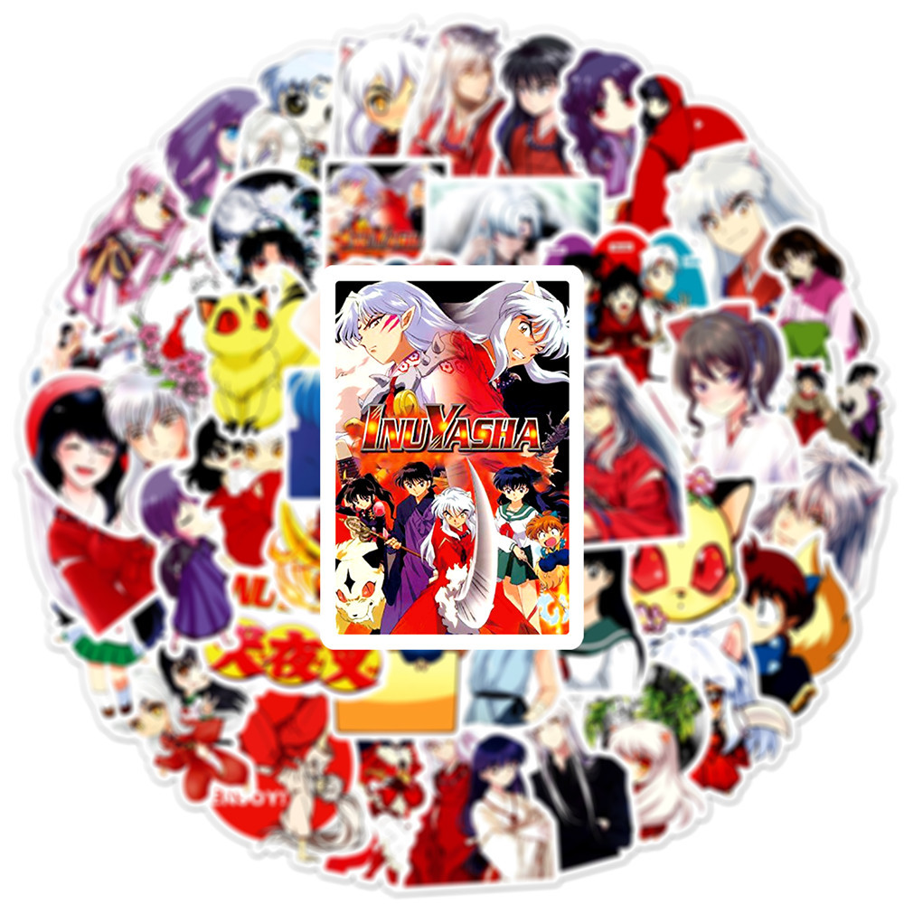 Bộ 50 Miếng Dán Chống Thấm Nước Hình Nhân Vật Anime Inuyasha