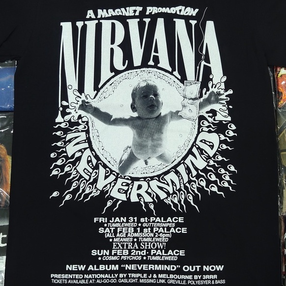 Nirvana nevermind khuyến mãi nam châm baju band tshirt rock metal vintage | Đá nóng | Rock band tee lelaki black large plus size xs-xxxl 100% cotton dành cho nam giới quà tặng sinh nhật thông thường