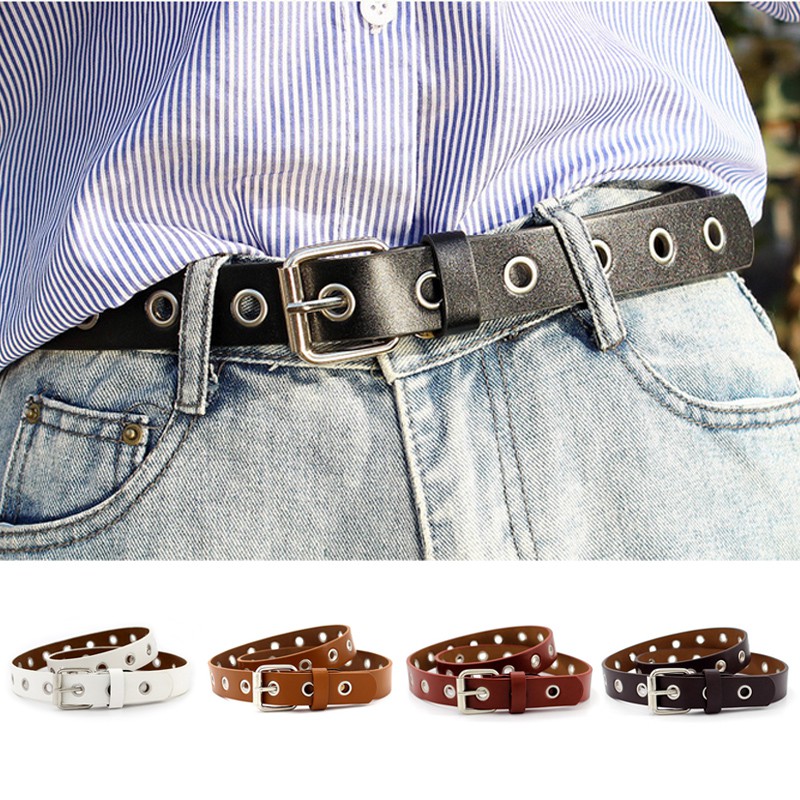 Dây thắt lưng da khóa kim loại thời trang cho nữ