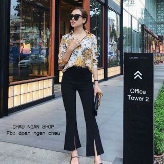 { Xả kho}Quần Jeans loe xẻ tà