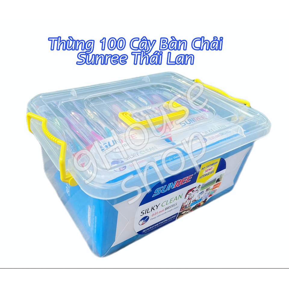 HỘP 100 CÂY Bàn Chải Vĩ SUNREE 0.01mm Thái Lan (KÈM HỘP NHỰA)