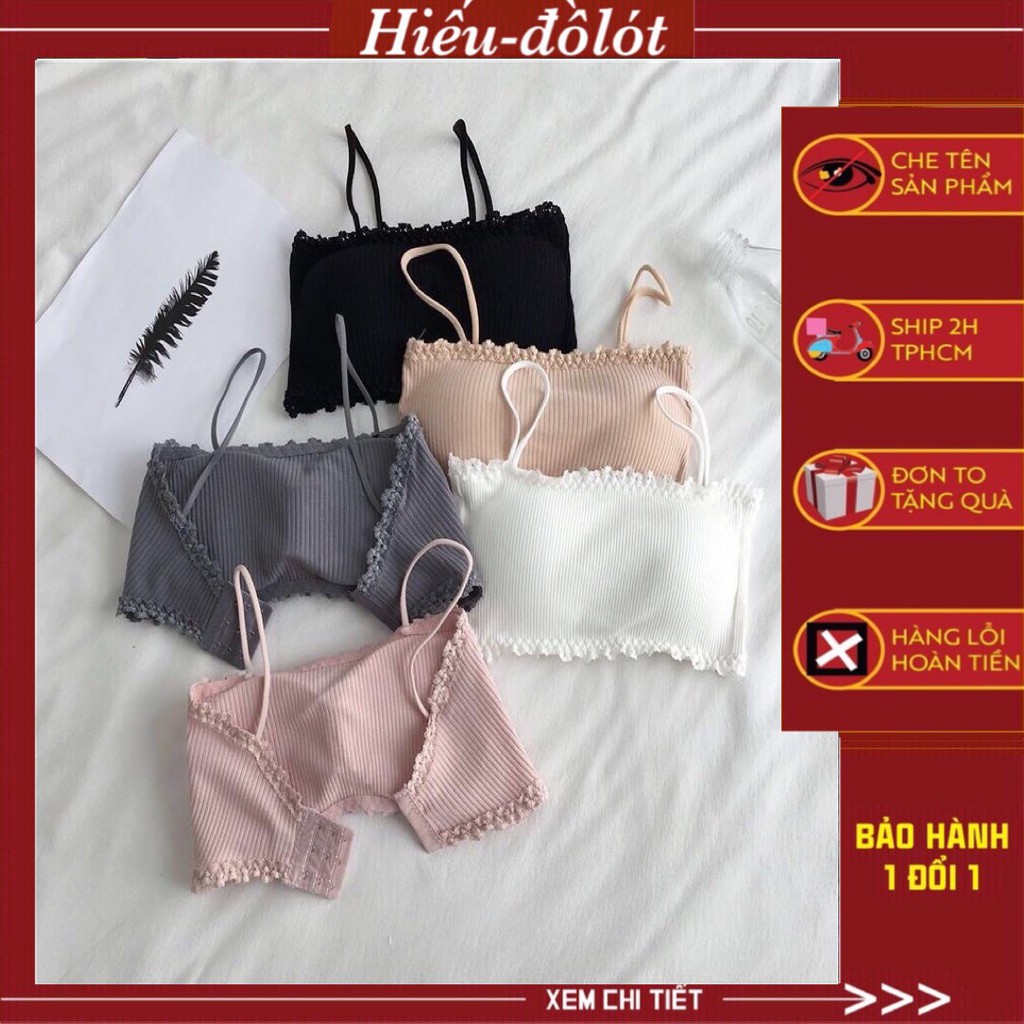 Áo Lót Nữ Hở Lưng, Áo Bra Gân Tăm 2 Dây Chất Cotton Không Gọng Đệm Mỏng Mềm Thoải Mái Hieu Store24h - 1914