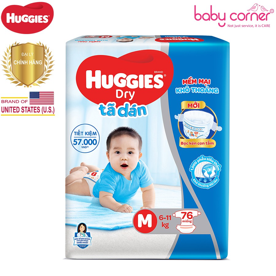 [Nhiều Size] Tã Dán/ Tã Quần Huggies Dry NB74, S56, M74, M48, L68, L42, XL62, XL34, XXL56, XXL30 Cho Bé