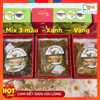 Nho khô Mix 3 mầu vị Hàn Quốc hộp 1kg L1 [Free ship] dẻo, thơm ngon Kèm túi xách