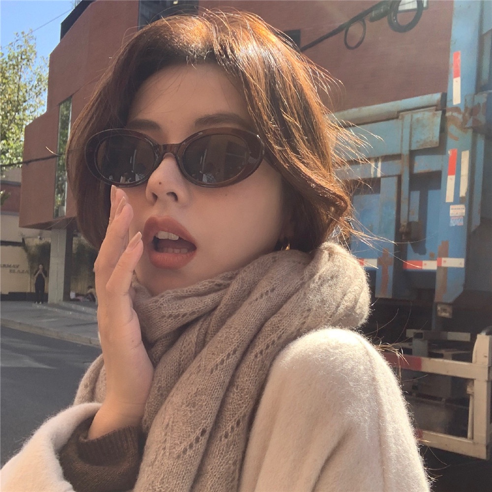 Kính Mát Gọng Oval Phong Cách Hip Hop Thời Trang