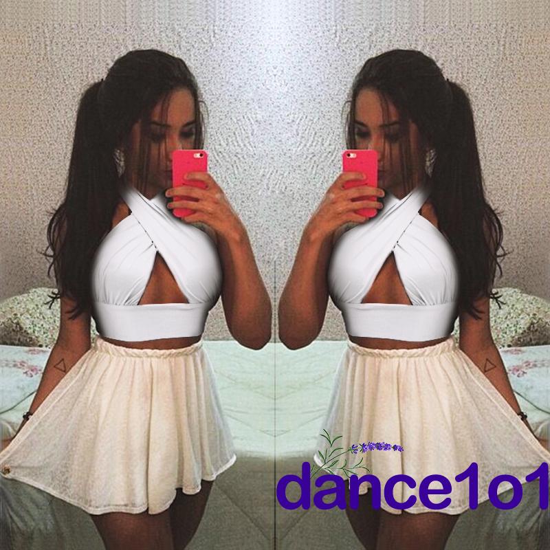 Áo crop top cổ yếm kiểu dáng thời trang quyến rũ dành cho nữ