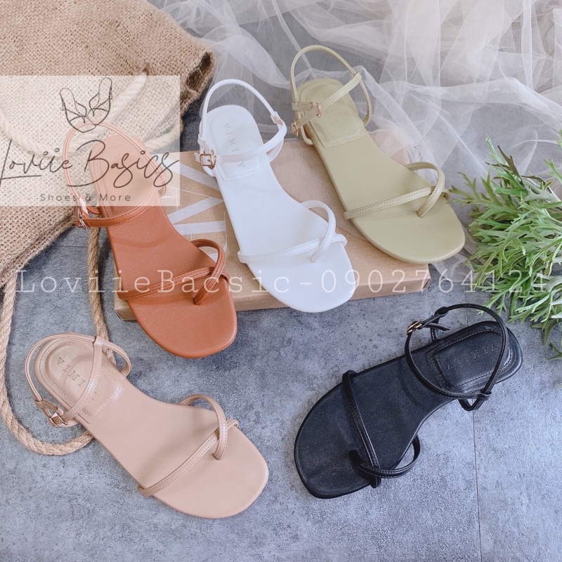 GIÀY SANDAL NỮ BỆT LOVIIE BASICS - SANDAL ĐẾ BỆT XỎ NGÓN - SANDAL XỎ NGÓN NỮ QUAI MẢNH THỜI TRANG S210318