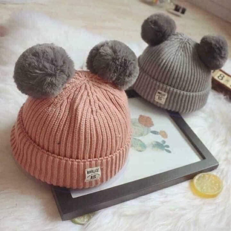 MŨ LEN 2 QUẢ BÔNG SỐ 15 DỄ THƯƠNG