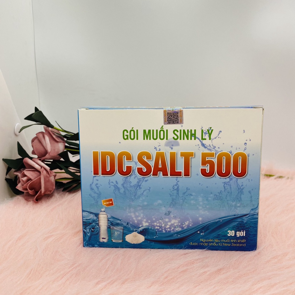 Muối rửa mũi IDC Salt 500 hộp 30 gói giúp vệ sinh mũi họng, da hàng ngày