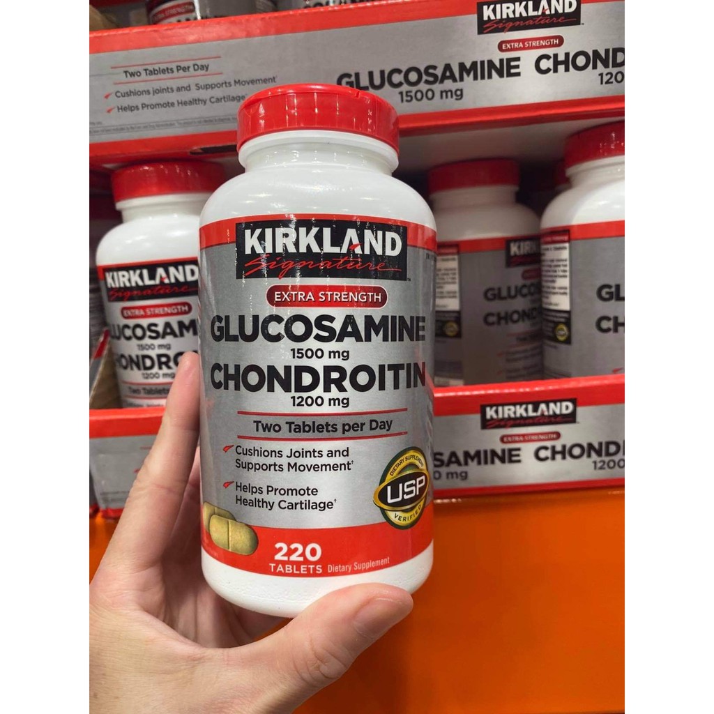 Viên Uống BỔ XƯƠNG KHỚP GLUCOSAMINE 1500MG VÀ CHONDROITIN 1200MG CỦA KIRKLAND MỸ HỘP 220 VIÊN