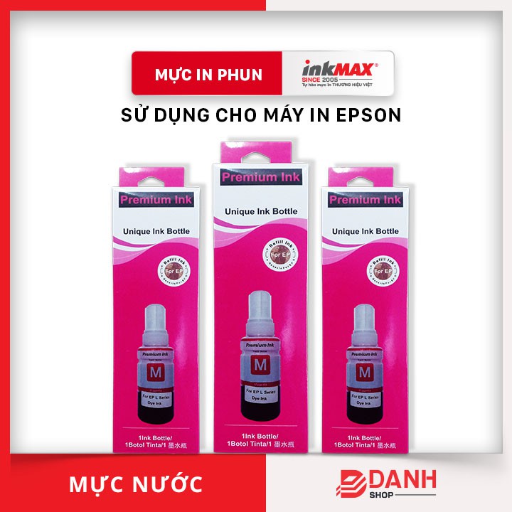Mực nước inkMAX dùng cho máy Epson LL100/L110/L120/L200/L210/L220/L300/L310/L350/L355/L360/L385/L455/L485/L565/L605/L655