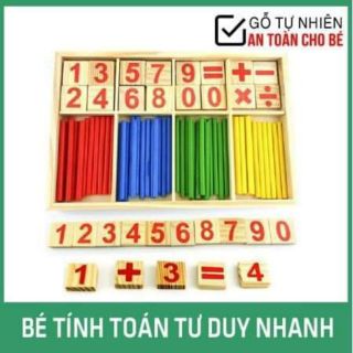 Bảng que tính bằng gỗ giúp bé học toán - đồ chơi tư duy toán học