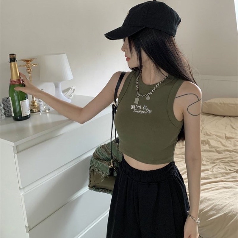 Áo ba lỗ thêu chữ