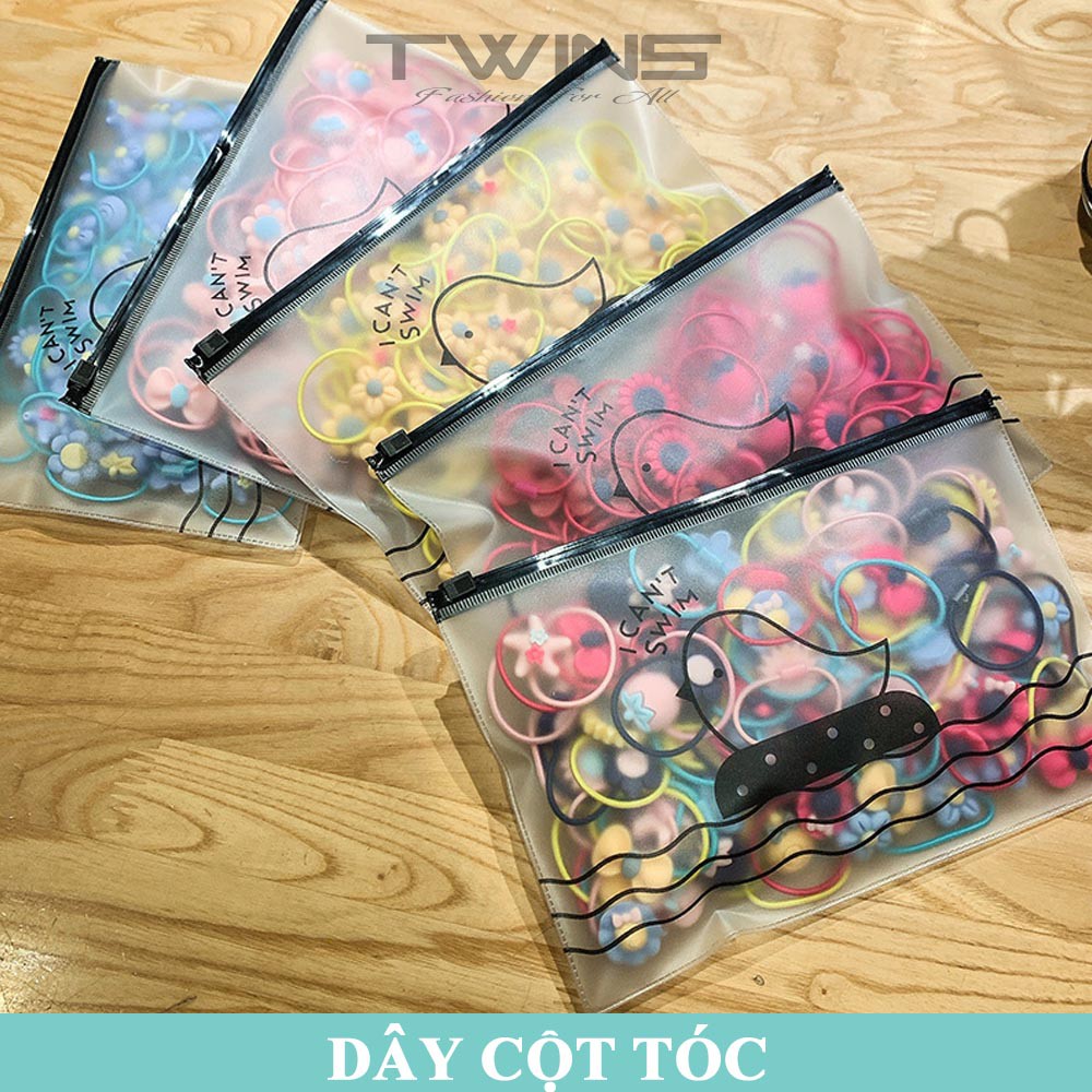 Set 20 dây cột tóc, buộc tóc SD110 nơ dễ thương, cute, xinh đẹp phong cách Hàn Quốc làm phụ kiện tóc cho bé gái