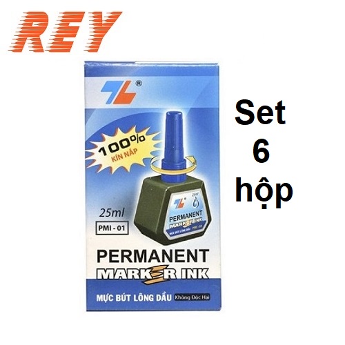 LỐC 6 lọ mực bơm bút lông dầu 𝑻𝒉𝒊𝒆̂𝒏 𝑳𝒐𝒏𝒈 PMI-01 không xóa được