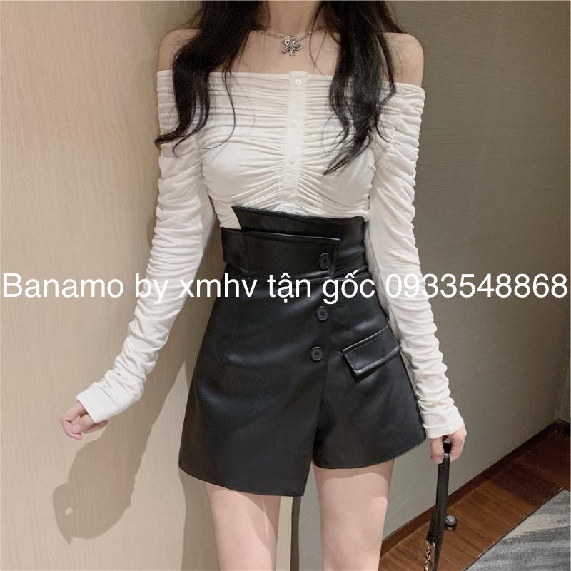 [Mã FAWEEKDAY2 giảm 10K đơn 50K] QUẦN VÁY DA MÀU ĐEN NÂU HOT HIT HIỆN ĐẠI THỜI TRANG BANAMO FASHION quần da 3 khuy 693 | BigBuy360 - bigbuy360.vn